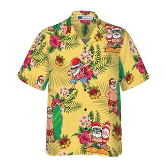 Merry Christmas Santa Claus Surfing Dab Hawaiian Shirt - Perfect Gift For Christmas, Lover, Friend, Family - Seseable