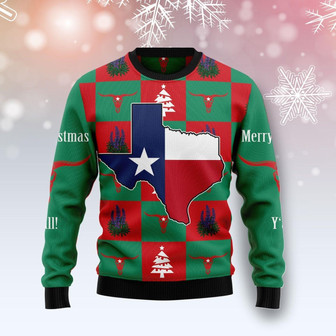Merry Christmas Y'all! Texas Ugly Sweater - Thegiftio UK