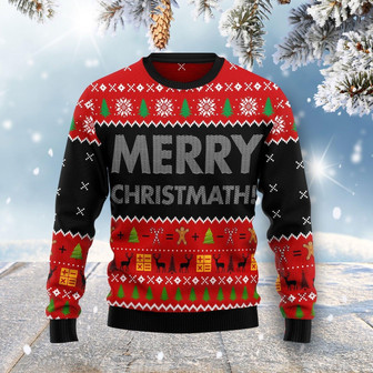 Merry Christmath Red And Black Funny Ugly Sweater - Thegiftio UK