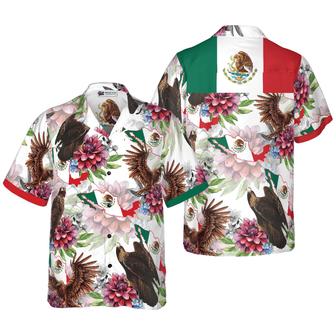 Mexico Proud Dahlia Golden Eagle Hawaiian Shirt, Colorful Summer Aloha Shirts For Men Women, Perfect Gift For Husband, Wife, Friend, Family - Seseable