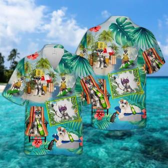 Miniature Schnauzer Hawaiian Shirt, Dog Surfing, Tropical Summer Aloha Shirt For Men - Perfect Gift For Miniature Schnauzer Lovers, Friend, Family - Seseable