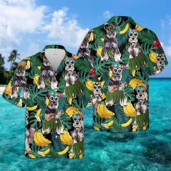 Miniature Schnauzer Hawaiian Shirt, Tropical Summer Leaves Hawaiian Shirt For Men - Perfect Gift For Miniature Schnauzer Lovers, Friend, Family - Seseable