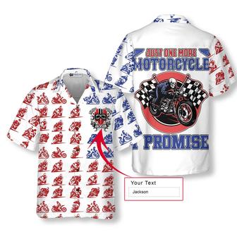 Motorcycle Custom Name Hawaiian Shirts, American Flag Skull Personalized Colorful Summer Aloha Shirt - Gift For Men, Friend, Motorcycle Lovers - Seseable