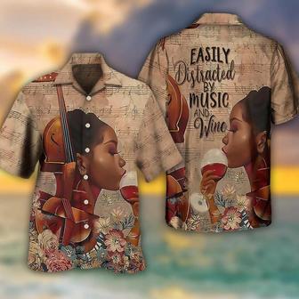 Music Hawaiian Shirt, Guitar Music Enjoy Hawaiian Shirt, Music Lover And Wine Aloha Shirt For Men And Women And Women - Perfect Gift For Music Lovers - Seseable