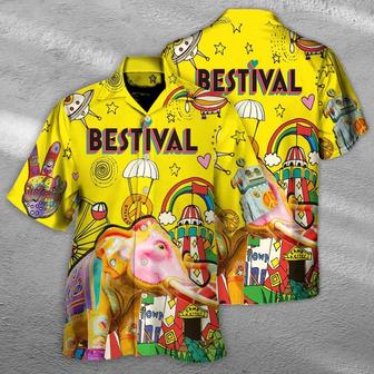 Music Hawaiian Shirt, Music Bestival In My Heart Hawaiian Shirt, Funny Festival Colorful Aloha Shirt For Men And Women - Perfect Gift For Music Lovers - Seseable