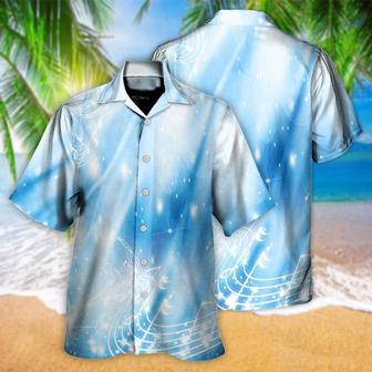 Music Hawaiian Shirt, Music Melody Hawaiian Shirt, Musical Notes on A Dark Blue Aloha Shirt For Men And Women - Perfect Gift For Music Lovers - Seseable