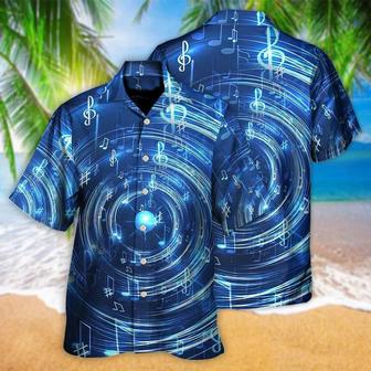 Music Hawaiian Shirt, Music Neon Circle Hawaiian Shirt, Music Notes Retro Aloha Shirt For Men And Women - Perfect Gift For Music Lovers - Seseable