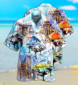 Music Hawaiian Shirt, Music Piano Hawaiian Shirt, Music Fly Everywhere Of The World Aloha Shirt For Men - Perfect Gift For Music Lovers - Seseable