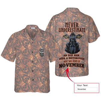 Never Underestimate An Old Man With A Motorcycle Custom Hawaiian Shirt, Personalized Colorful Summer Aloha Shirt For Men Women, Gift For Friend, Team - Seseable