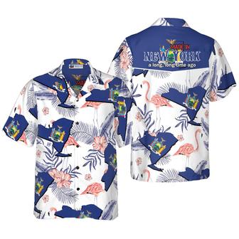 New York Made In Long Time Hawaiian Shirt, Colorful Tropical Summer Aloha Shirts For Men Women, Perfect Gift For Husband, Wife, Friend, Family - Seseable
