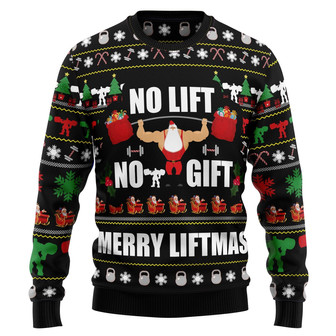 No Lift No Gift Ugly Christmas Sweater For Men And Women - Thegiftio UK