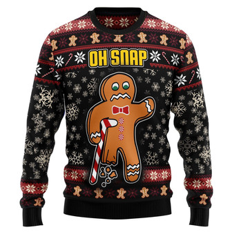 Oh Snap Gingerbread Ugly Christmas Sweater - Thegiftio UK