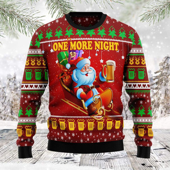 One More Night Beer Christmas Funny Ugly Sweater - Thegiftio UK