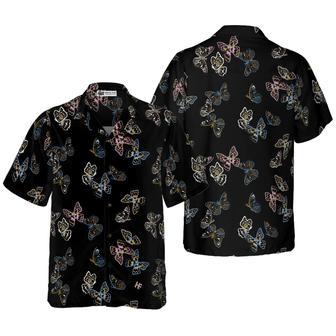 Paint Brush Butterflies Hawaiian Shirt, Colorful Summer Aloha Shirts For Men Women, Perfect Gift For Husband, Wife, Boyfriend, Friend - Seseable