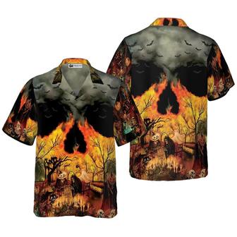 Party At Halloween Night Hawaiian Shirt, Fire Skull Hawaiian Shirt - Perfect Gift For Lover, Friend, Family - Seseable