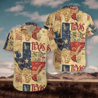 Patriotic Texas Hawaiian Shirt, Don't Mess With Texas Longhorns, Casual Short Sleeve State Of Texas, Summer Aloha Shirt Perfect Gift For Men Women | Favorety