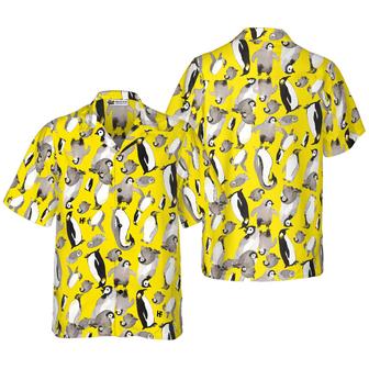 Penguin Family Hawaiian Shirt, Colorful Summer Aloha Shirts For Men Women, Perfect Gift For Husband, Wife, Boyfriend, Friend | Favorety