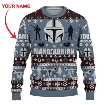 Personalized Star Wars The Mandalorian Xmas Ugly Christmas Sweaters | Favorety UK