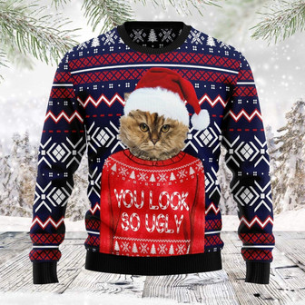 Phooto Inserted You Are So Ugly Christmas Blue Ugly Sweater - Thegiftio