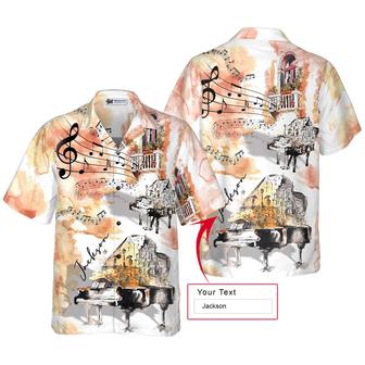 Piano Hawaiian Shirt Custom Name, Piano The Sound Of Life Personalized Colorful Summer Aloha Shirt For Men Women, Gift For Friend, Team, Piano Lover - Seseable