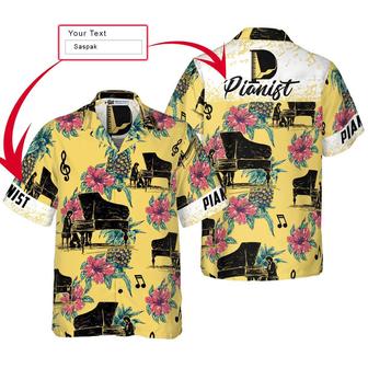 Piano Hawaiian Shirt Custom, Pianist Pineapple Seamless Pattern Hawaiian Shirt, Pineapple Aloha Hawaiian Shirt - Gift For Men, Women, Friend, Family - Seseable