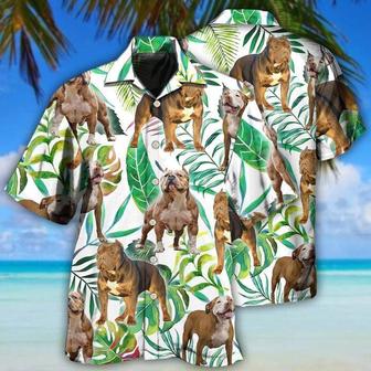 Pitbull Aloha Hawaii Shirt - Pitbull And Tropical Leaf Hawaiian Shirt For Summer - Perfect Gift For Dog Lovers, Friend, Family - Seseable