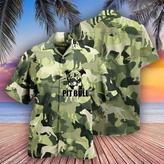 Pitbull Aloha Hawaii Shirt - Pitbull Camouflage Style Hawaiian Shirt For Summer - Perfect Gift For Dog Lovers, Friend, Family - Seseable