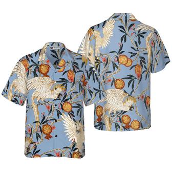 Pomegranates And Cockatoos Hawaiian Shirt, Colorful Summer Aloha Shirts For Men Women, Perfect Gift For Husband, Wife, Boyfriend, Friend - Seseable