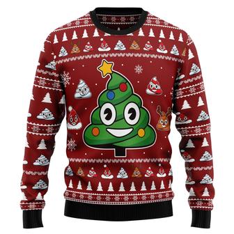 Poop Christmas Tree Emoji Funny Ugly Sweater | Favorety CA
