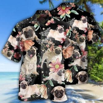 Pug Aloha Hawaii Shirt - Pug Tropical Floral Style Hawaiian Shirt For Summer - Perfect Gift For Dog Lovers, Friend, Family - Seseable