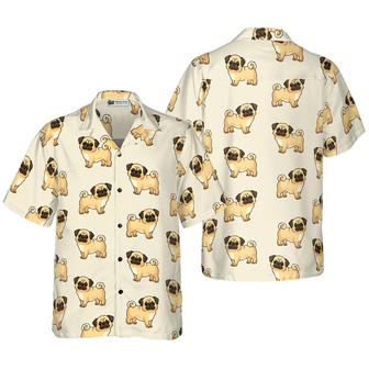 Pug Hawaiian Shirt, Cute Pug Aloha Shirt For Men - Perfect Gift For Pug Lover, Husband, Boyfriend, Friend, Family - Seseable