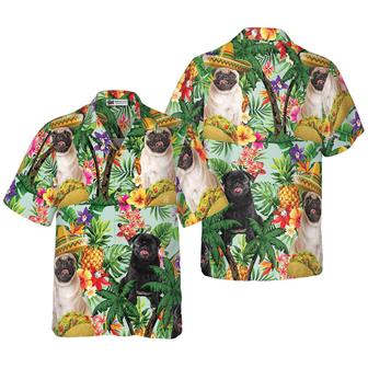 Pug Hawaiian Shirt, Tropical Summer, Tropical Fruit, Pug Are Ready For Summer Aloha Shirt For Men - Perfect Gift For Pug Lover, Husband, Boyfriend, Friend, Family - Seseable