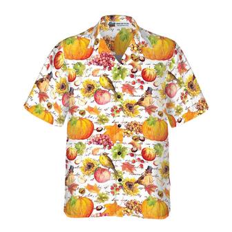 Pumpkin Hawaiian Shirt, Vintage Watercolor Thanksgiving Design Hawaiian Shirt - Perfect Gift For Lover, Friend, Family - Seseable