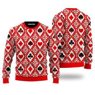 Red Seamless Playing For Xmas Pattern Ugly Sweater For Men & Women | Favorety UK