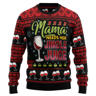 Red Wine Mama Ugly Christmas Sweater - Thegiftio UK