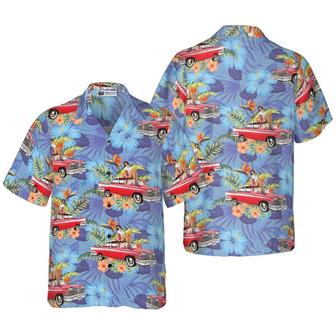 Retro Vintage Girl Car Hawaiian Shirt, Girl Car Hawaiian Shirt, Vintage Aloha Shirt - Perfect Gift For Men, Women, Husband, Wife, Friend, Family - Seseable