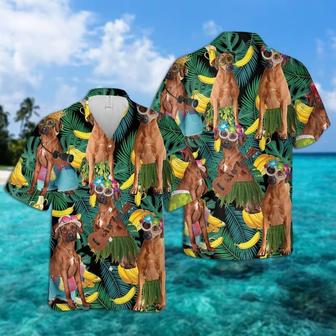 Rhodesian Ridgeback Hawaiian Shirt, Dog Surfing Hawaiian Shirt For Men - Perfect Gift For Rhodesian Ridgeback Lovers, Friend, Family - Seseable