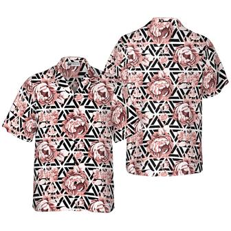 Rose Gold Flowers Aloha Hawaiian Shirt For Summer, Colorful Shirt For Men Women, Perfect Gift For Friend, Team, Family - Seseable