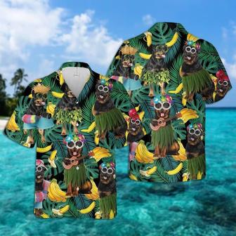 Rottweiler Hawaiian Shirt, Tropical Summer Leaves Hawaiian Shirt For Men - Perfect Gift For Rottweiler Lovers, Husband, Boyfriend, Friend, Family - Seseable