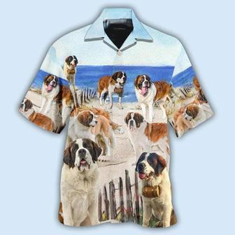 Saint Bernard Aloha Hawaii Shirt - Dog Funny Beach Style Hawaiian Shirt For Summer - Perfect Gift For Dog Lovers, Friend, Family | Seseable CA