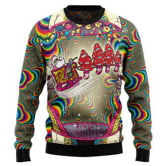 Santa And Mushroom Ugly Christmas Sweater For Men And Women - Thegiftio UK