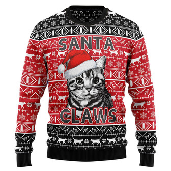 Santa Claws Cat Ugly Christmas Sweater - Thegiftio UK