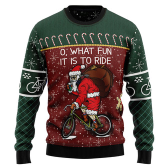 Santa Cycling Ugly Christmas Sweater For Men And Women - Thegiftio UK