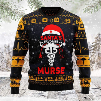 Santa Favourite Murse Funny Ugly Sweater - Thegiftio UK