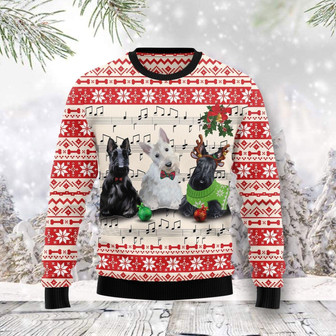 Scottish Terrier Music Christmas Funny Ugly Sweater - Thegiftio UK