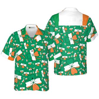 Seamless Ireland Styled Shamrock Saint Patrick's Day Irish Hawaiian Shirt, Colorful Summer Aloha Shirts For Men Women, Perfect Gift For Husband, Wife - Seseable