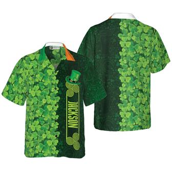 Shamrock Happy Saint Patrick's Day Irish Ireland Custom Name Hawaiian Shirt, Personalized Colorful Summer Aloha Shirts For Men Women - Seseable