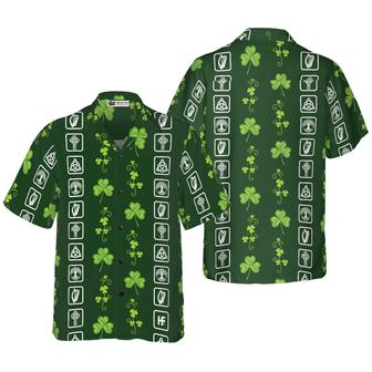 Shamrock Irish Symbols Hawaiian Shirt, Colorful Summer Aloha Shirts For Men Women, Perfect Gift For Husband, Wife, St. Patrick's Day - Seseable