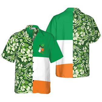 Shamrock With Flag Saint Patrick's Day Irish Ireland Hawaiian Shirt, Colorful Summer Aloha Shirts For Men Women, Perfect Gift For Husband, Wife - Seseable