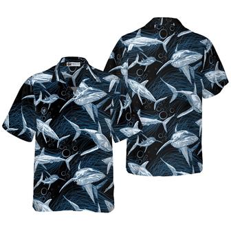 Shark Hawaiian Shirt, Under Water Sharks Aloha Shirt For Men - Perfect Gift For Husband, Boyfriend, Friend, Family - Seseable